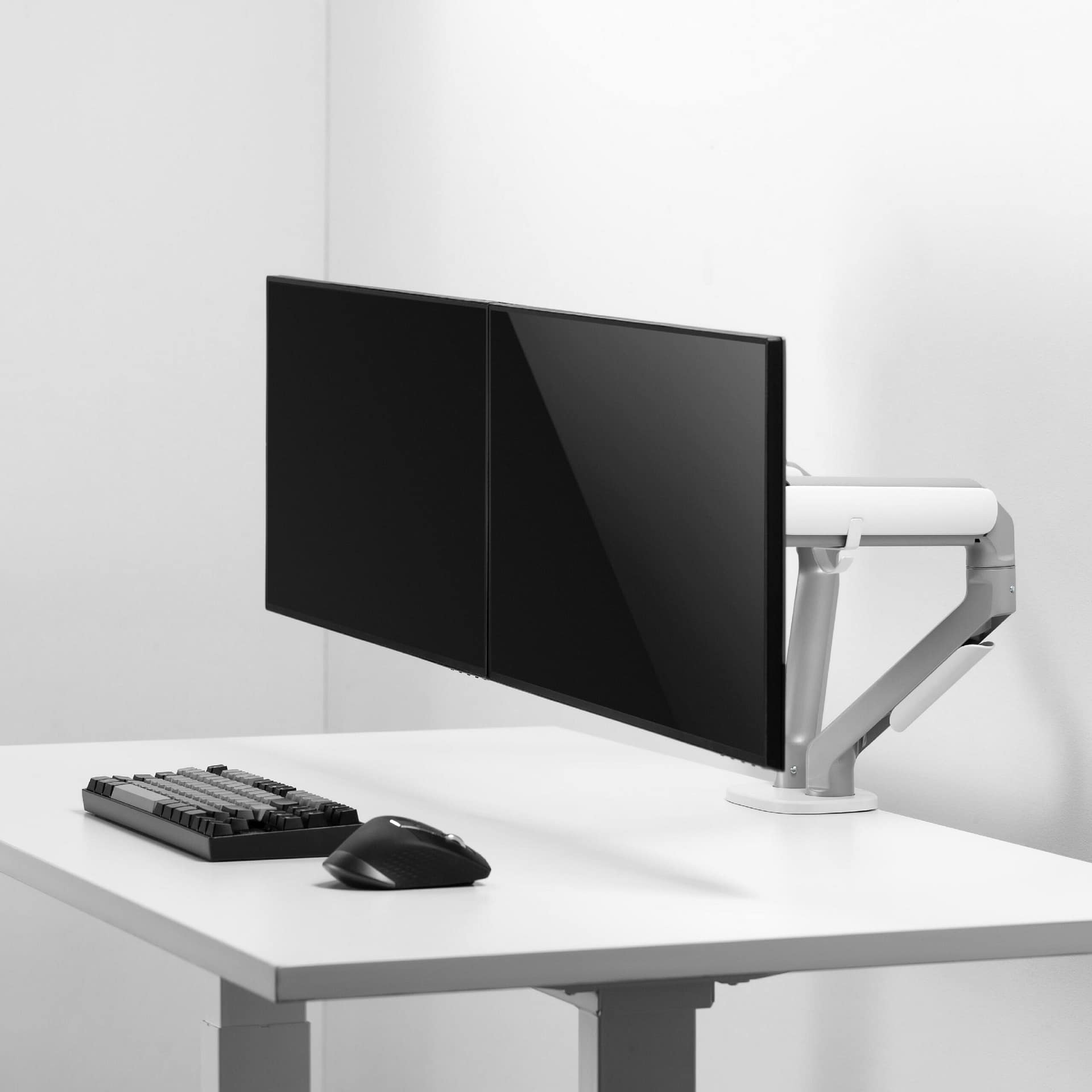Simple Dual Monitor arm-Matte Silver-02 แขนจับจอคู่ LIV Simple Dual Monitor Arm - Modern Minimal Design - Image 8