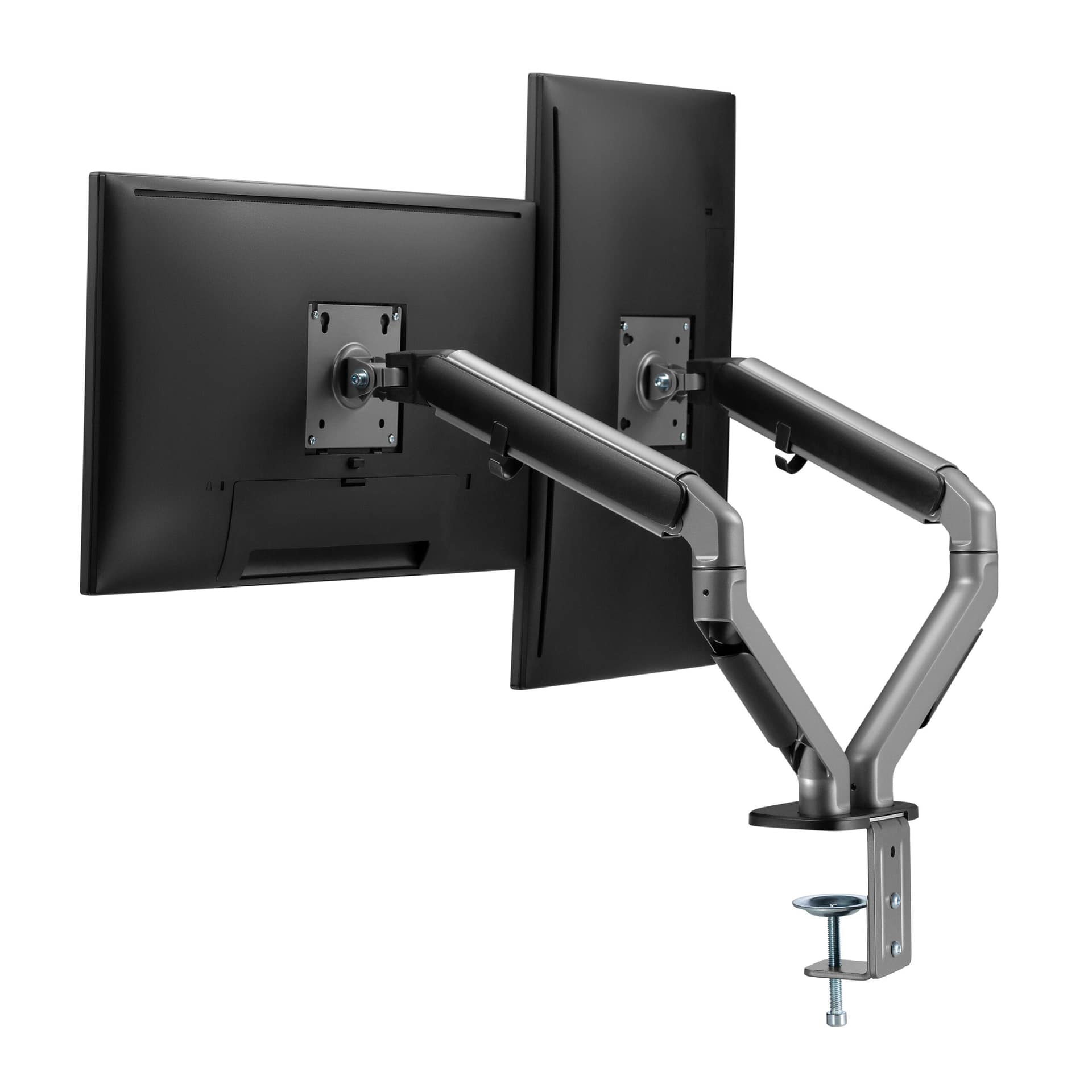 Simple dual monitor arm Space grey-06 แขนจับจอคู่ LIV Simple Dual Monitor Arm - Modern Minimal Design - Image 6