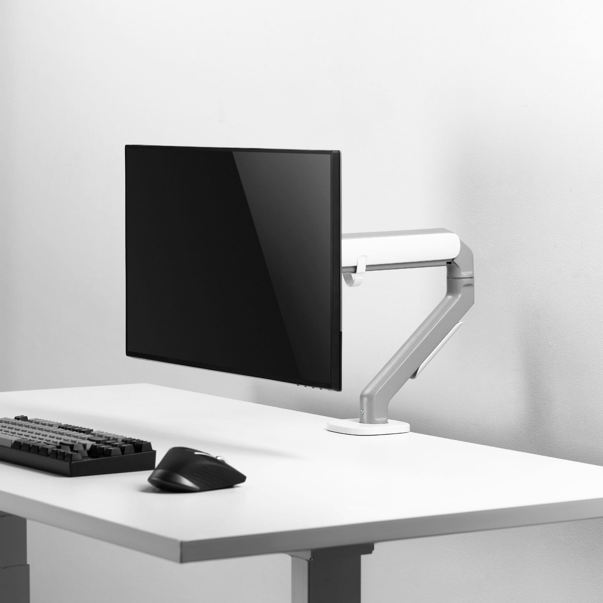 Simple single monitor arm Matte Silver-01 แขนจับจอเดี่ยว LIV Simple Single Monitor Arm - Modern Minimal Design - Image 11